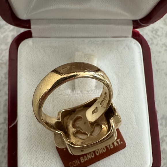 Gold plated band with Majorica pearl center - Picture 2 of 6